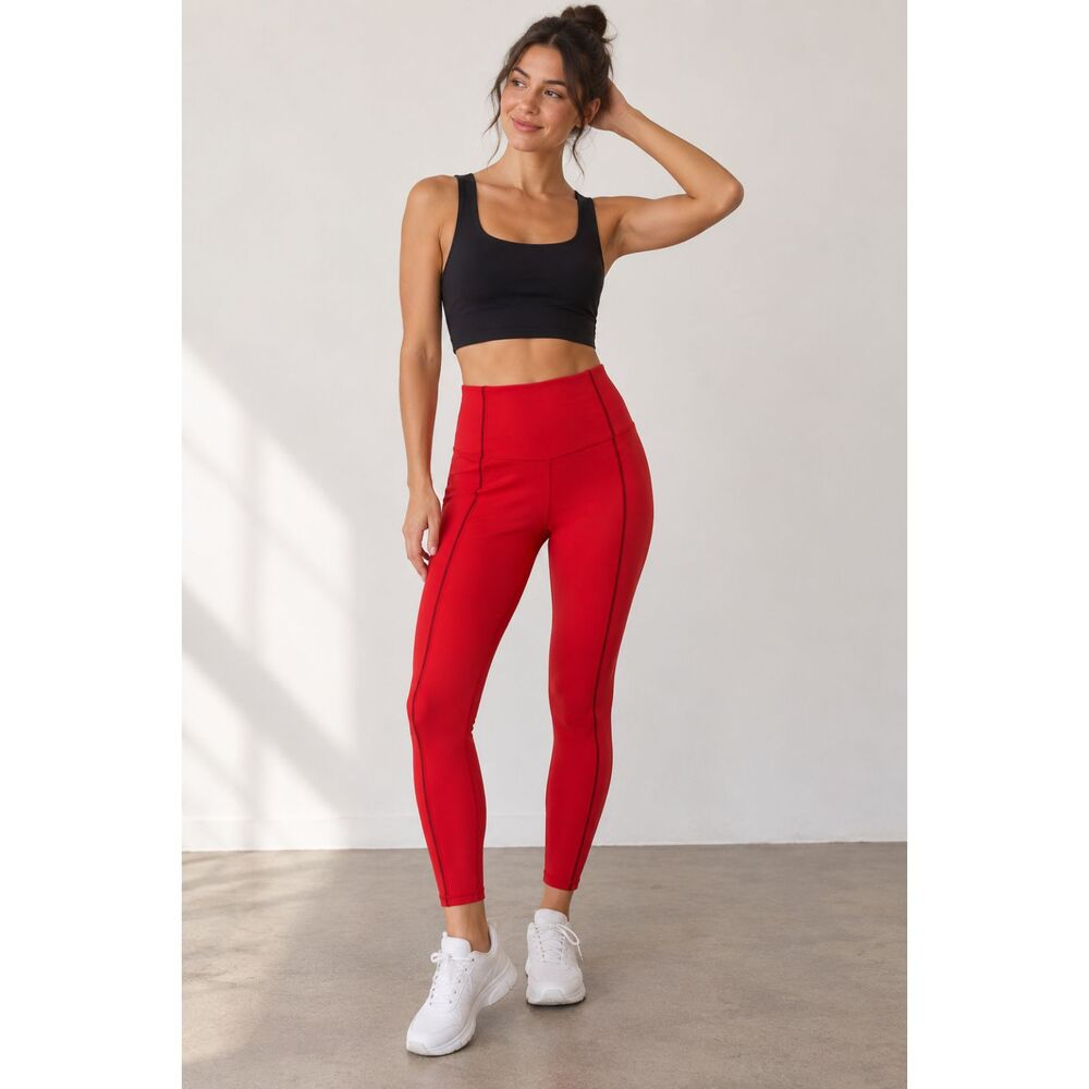 YPB Curve Love Leggings XS Short Red High Rise Baddie Sporty Chic